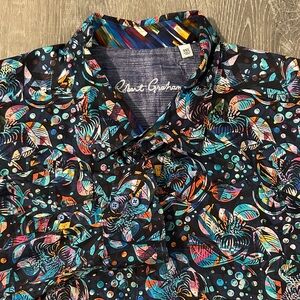 Robert Graham 3XL Hemlock Sport Long Sleeve Button Down Black Multi Casual Shirt